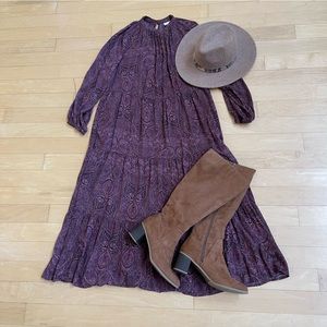 A New Day Purple Prairie Dress - Size MEDIUM